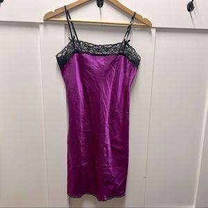 La Senza pink and black lace‎ lingerie slip size S